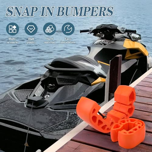 JOJOCY 2 PCS Snap in Bumpers/Fenders Kit, Tear-Resistant Material for Sea-Doo GTI, GTR, Wake 170 (2020+) & RXP-X (2021), Orange, Fits Models 295100418 & 295100729