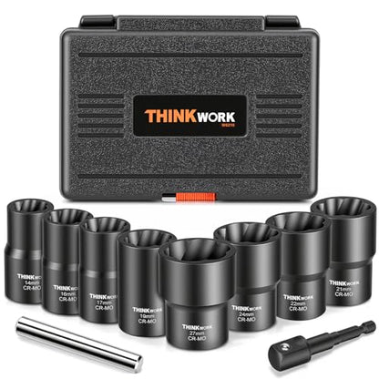 10-Piece Lug Nut Removal Tool, 1/2" Drive Wheel Lock Removal Kit - size: 10-piece