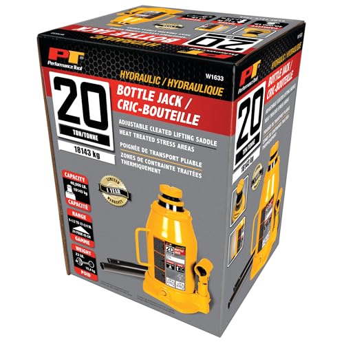 Performance Tool W1633 20 Ton Heavy Duty Hydraulic Bottle Jack - size: 20-Ton - Standard