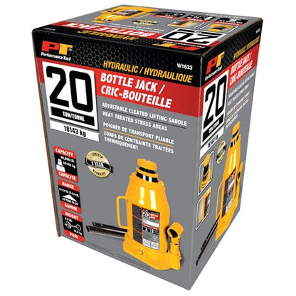 Performance Tool W1633 20 Ton Heavy Duty Hydraulic Bottle Jack - size: 20-Ton - Standard