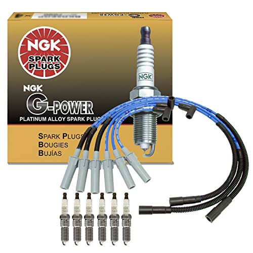 NGK Wire & 6 G-Power Platinum Spark Plugs Kit For Jeep Wrangler 3.8 V6
