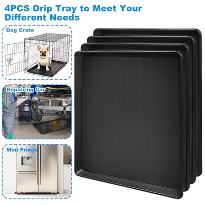 Hlimior4 Pack Oil Change Drain Pan - 22”Auto Oil Drip Pan，Oil Drip Tray for Under Car Plastic Oil Tray,Mini Fridge Drip Tray for Mini Fridges Air Conditioners Machinery Oil Catch Pan Replacement Tray - size: 4 Pack