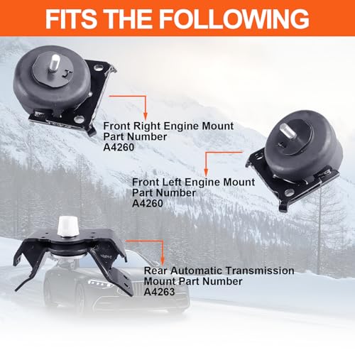 Engine Motor Mount Compatible with Toyota 4Runner 2003-2024 V6 4.0L,T-oyota Fj Cruiser 2007-2014 V6 4.0L,Toyota Tacoma 2005-2015 V6 4.0L,Replacement for A4260 A4260 A4263 - size: 4Runner 03-24