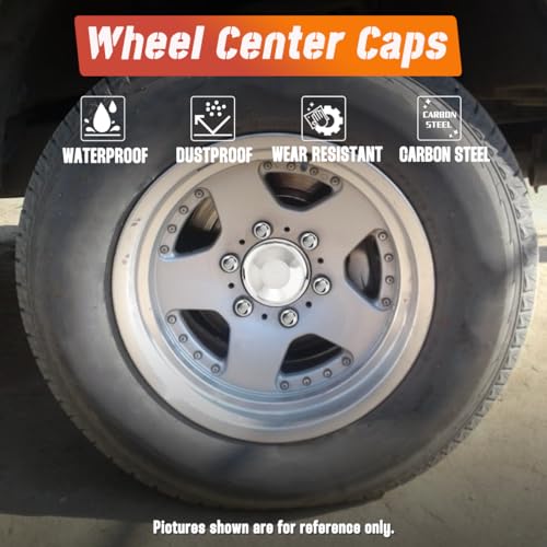 2 Pack 4.25" Push Through Trailer Wheel Center Caps & Lug Nuts - color: Chrome