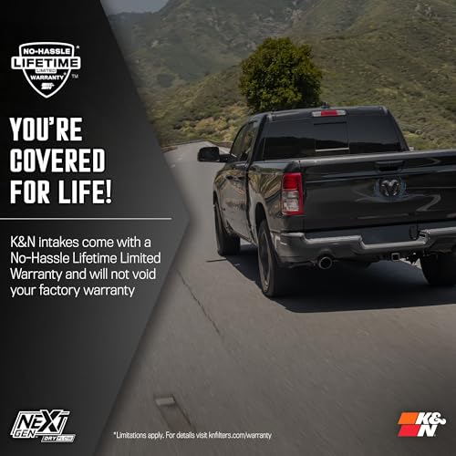 K&N NextGen Cold Air Intake System: Dry-Flow Cotton Filter: Compatible with 2019-2024 RAM 1500; 50-1578D - style: NextGen Dryflow