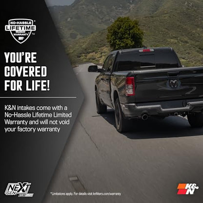K&N NextGen Cold Air Intake System: Dry-Flow Cotton Filter: Compatible with 2019-2024 RAM 1500; 50-1578D - style: NextGen Dryflow