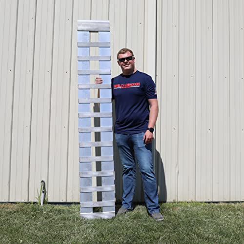 GEN-Y Hitch Heavy Duty Aluminum Loading Ramps - Set of 2, 7 Foot Long x 14 Inches Wide, 6000 lbs Capacity, Hybrid Hook and Plate Ends, Serrated Cross Rungs for Maximum Traction - size: 7'
