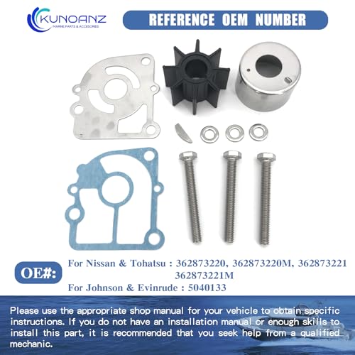 362873220 Water Pump Impeller Kit for Nissan Tohatsu 9.9-20 HP