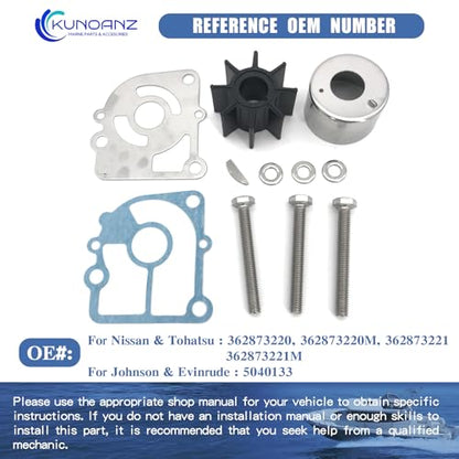 362873220 Water Pump Impeller Kit for Nissan Tohatsu 9.9-20 HP