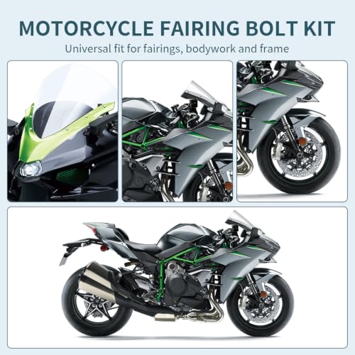 397PCS Motorcycle Fairing Bolt Kit M4 M5 M6 Stainless Steel Rubber Well Nut - color: chrome