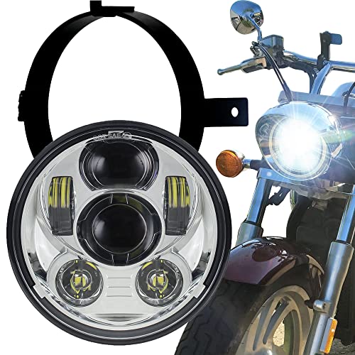 Eagle Lights 5.75 inch LED Motorcycle Headlight Kit for Honda VTX with Bracket and Hardware compatible with Chrome (Generation III) 2002-2008 1800, 1300 - color: Chrome Generation III