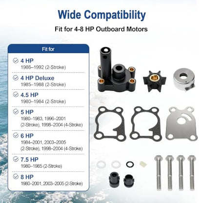 MARKGOO Water Pump Repair Kit 396644 for Johnson Evinrude 4-8 HP Outboard - color: 396644 fits 4 4.5 5 6 7.5 8HP