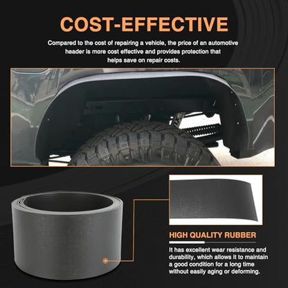 DREAMOTOR Fender Flares 6" Universal Fender Flares Black Flexible PP Material 4 PCS Wide Body Kit Wheel Arches for Cars, SUVs, Trucks & Off-Road Vehicles Compatible with Jeep Wrangler JK TJ Ford F-150 - style: Style 2