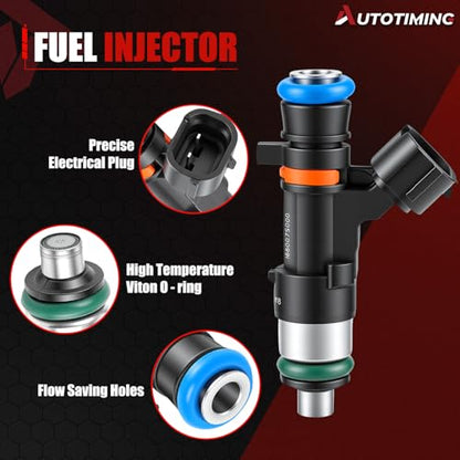 0280158007 Fuel Injectors Set of 6 Compatible with 2012-2021 NV1500 4.0L - color: F-0280158007