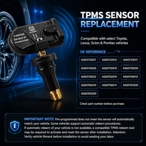 E-Motor PMV-107J TPMS Sensors 42607-33021 Fit for Toyota Lexus GS ES GX RX