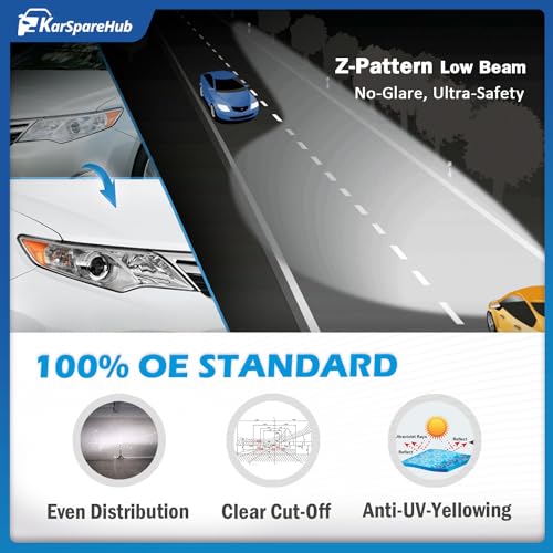 Headlights for 2012 2013 2014 Toyota Camry L/Se/Le/Xle/Hybrid - color: Clear Lens I Chrome Housing I Amber Reflector