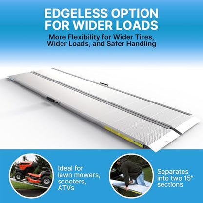 EZ-Access Traverse Aluminum Singlefold Edgeless Ramp, Silver, Loading, 8 ft - size: 8 Foot, style: Singlefold Edgeless