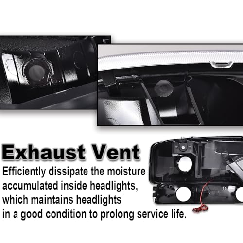 G-PLUS LED DRL Headlights Assembly Fit 1999-2007 GMC Sierra 1500 - size: [LED Smoky] 1999-2007 Sierra