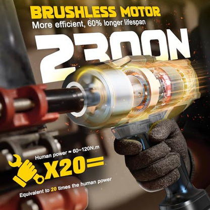 DIYtoolifz Cordless Impact Wrench 1/2 inch Compatible with Dewalt 20v Battery, 1700 Ft-lbs High Torque Impact Driver with 6Pcs Sockets & Storage Case, Electric Impact Gun with 4-Speed & LED Light - size: 1/2 inch, style: Socket Set Compatible with Dewalt