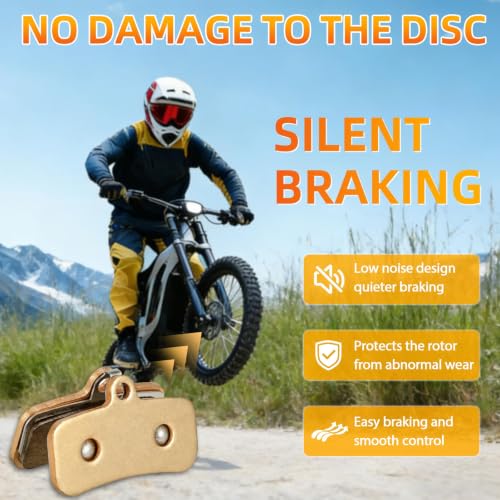 JFG RACING Electric Dirt Bike Front&Rear Brake Pads for Surron LBX,2 Pcs - color: Gold, size: 2