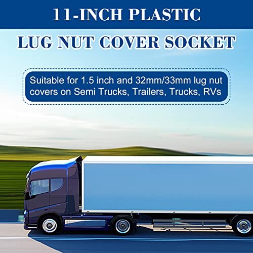 Lug Nut Cover Socket HEX Shape Installation Tool for 1.5-inch and 32mm/33mm Lug Nut Covers on Semi Trucks, Trailers, Trucks, RVs - 1 Unit