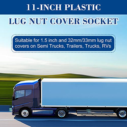 Lug Nut Cover Socket HEX Shape Installation Tool for 1.5-inch and 32mm/33mm Lug Nut Covers on Semi Trucks, Trailers, Trucks, RVs - 1 Unit