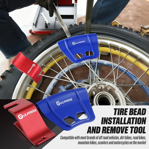 Motorcycle Tire Changing Tool Kit, Double Hole, Blue & Red, 4 Pcs - color: Blue & Red