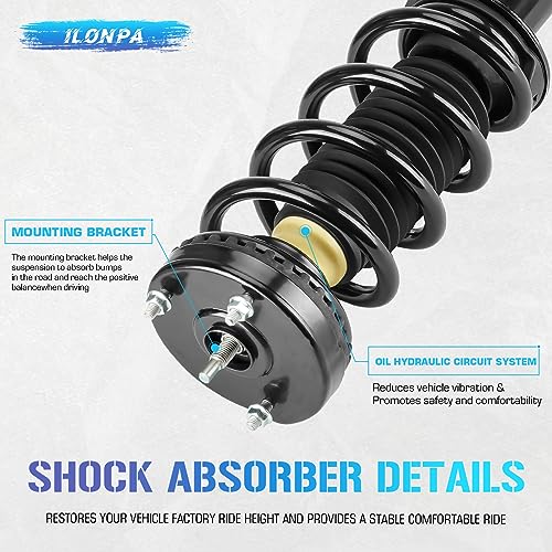 Front Struts Shocks w/Coil Springs for 2012-2022 Chrysler 300 5.7L S RWD/Dodge Challenger, 2011-2022 Dodge Charger RWD, 2013 2014 2015 2016 2017 2018 2019 2020 2021 Absorbers Assembly Replace 272665