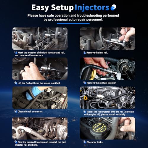 8Pcs Fuel Injectors Compatible with Ford Lincoln Mercury - size: FJ713