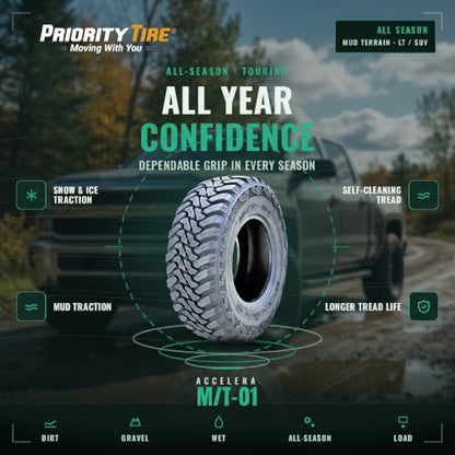 Accelera M/T-01 LT285/70R17 121/118Q Mud Terrain E (10 Ply) All Season Tire - size: 285/70R17