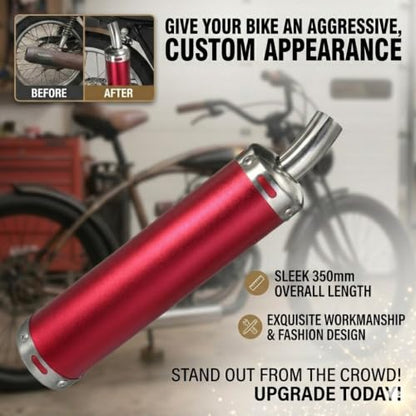 BADASS SHARKS Motorcycle Exhaust Muffler Red 22mm 2-Stroke - color: Red