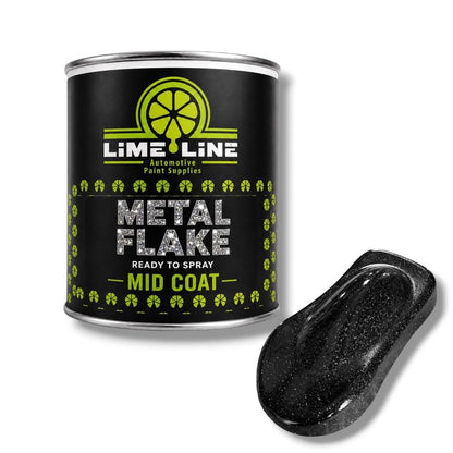 LiME LiNE Automotive Metal Flake Midcoat - No Reducer Needed (Black, 1 Pint) - color: Black, size: 16 Fl Oz (Pack of 1)