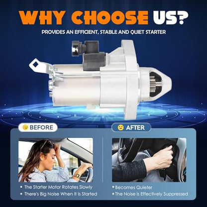 New Starter L4 1.8L 1.8 Fit for Honda Civic 2006 2007 2008 2009 2010 2011(Only for Auto), 410-54130R, 31200-RNA-A51, RNA50, 410-54130R, 17958, SM710-01, 16089, 31200RNAA50, 9T, 12V, CW
