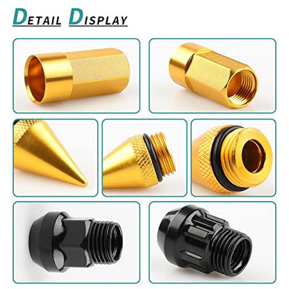 M14x1.5 Anti Theft Wheel Spike Lug Nut 24 PCS - color: Gold