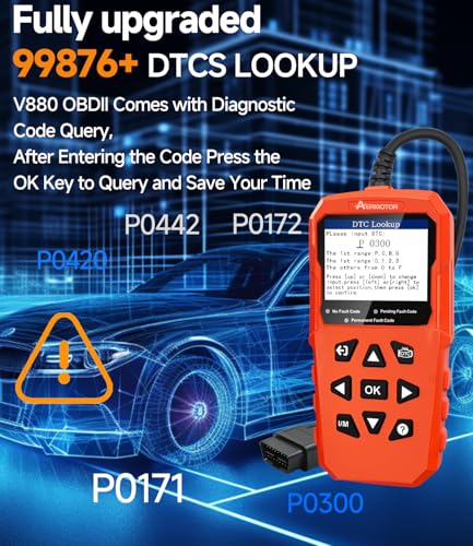 OBD2 Scanner,V880 Car Scanner Diagnostic Tool, Check Engine Code Reader - color: red