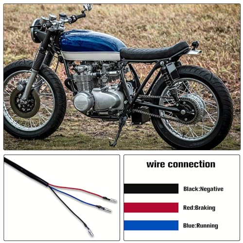 Rich Choices Motorcycle LED Tail Light Brake Lights Driving Braking Stop Lamp for Cafe Racer Chopper Bobber Custom - color: Smoke