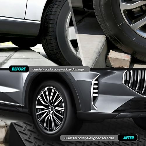 DNA Motoring 7.7" Rise Rubber Curb Ramp Heavy Duty Loading Driveway Ramp Threshold Ramp 39" W x 19.7" D x 7.7" H for Loading Dock, Warehouse, Motorcycles, Cars, TOOLS-00654 - style: 7.7 in