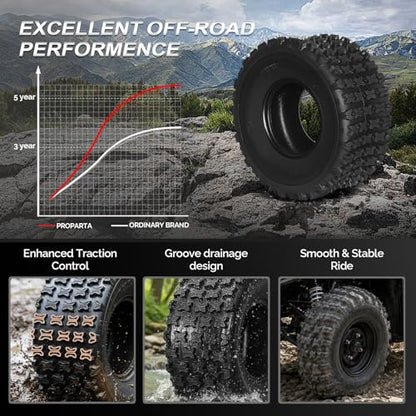 TUFFIOM Set of 2 Minibike ATV Tire, 18x9.5-8/4 Ply Off-Road ATV UTV Tires for All Terrain,Sport Tires Distribute Grounding Pressure,Prevent stuck, Tubeless Trail Tire