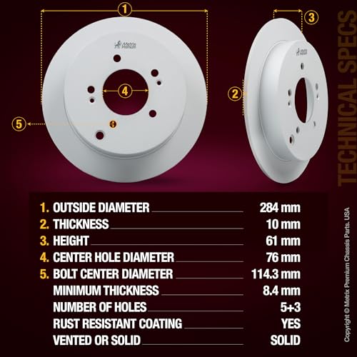 Metrix Premium Chassis Parts 300 & 284mm F/R Brake Rotor Kit Fits Hyundai - size: 96319MT