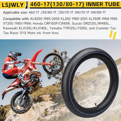 2 Packs 460-17 Motorcycle Inner Tube 130/80-17 140/70-17 - color: 2 Pack, size: 460-17*2