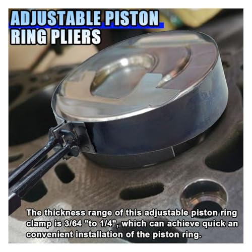 15PCS Car Engine Piston Ring Compressor Tool Kit, Adjustable Piston Installer Pliers and Compressor Pliers with 13 Piston Rings (62-145mm/2.44-5.71in) for Car Truck Engine