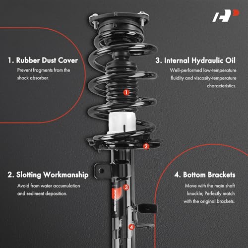 A-Premium Front Complete Strut Assemblies with Coil Springs, Set of 2