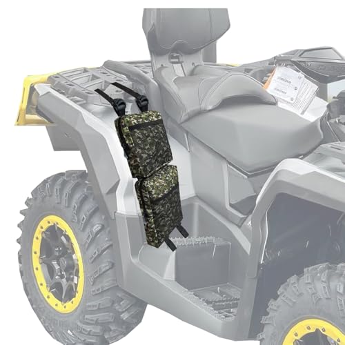 2 Pack ATV Fender Bags, Detachable Saddle Bag ATV Gear Bag Water-resistent Motorcycle Bag Compatible with Sportsman Scrambler TRX FourTrax Outlander Grizzly UTV Storage Bag Camouflage - color: Camo Green