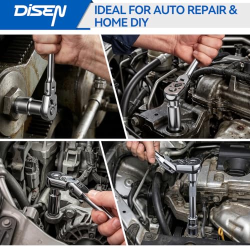 DISEN 6 Piece Flex-Head Ratchet Wrench Set with EVA Storage Case - color: 72t Flex-head Ratchet 6pcs