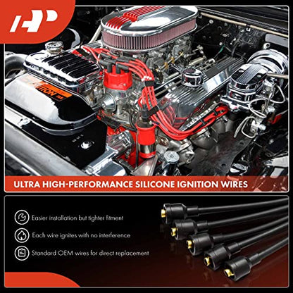A-Premium 7MM Spark Plug Wires Set of 6 Compatible with Chevrolet & Buick