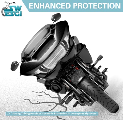 Flat-Out Crash Bar Engine Guard for Harley Davidson Touring - style: For Touring 2014-2025 B Style