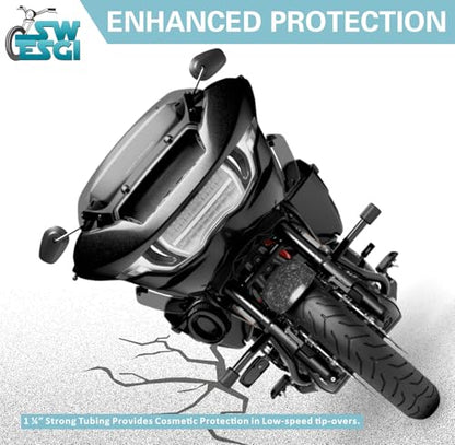 Flat-Out Crash Bar Engine Guard for Harley Davidson Touring - style: For Touring 2014-2025 B Style