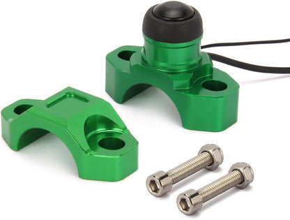 JFG RACING Dirt Bike Universal Engine Stop Start Kill Switch with Backplate - color: Green, size: Medium