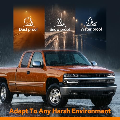 G-PLUS LED DRL Headlights Fit Chevy Silverado 1999 2000 2001 2002 - size: [LED Smoky] 1999-2002 Silverado
