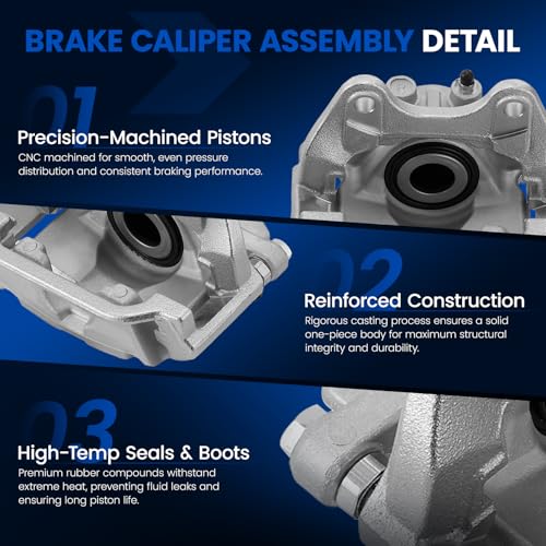 Rear Brake Caliper Assembly 2PCS for Chevrolet Silverado 1500 07-18 - size: Rear [18B5031 & 18B5030]